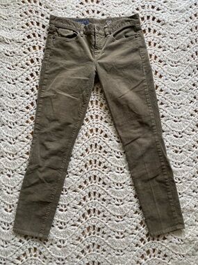 J. Crew Corduroy Olive-Tone Skinny Jeans